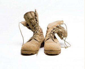 2008 Annual Report Demands of Service Boots- dirty militaty lace up boots