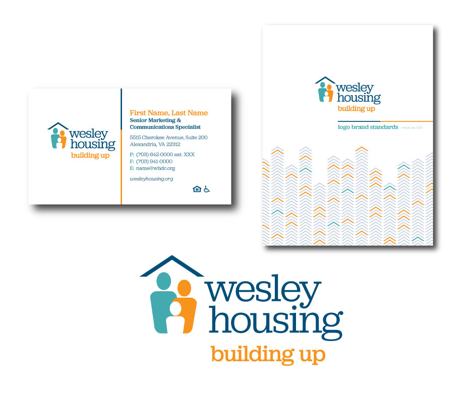 business card, brand guidelines and logo for Wesley client