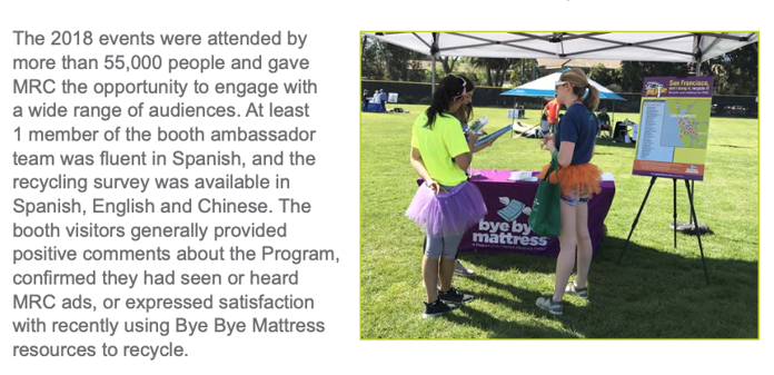 Picture of attendees talking under a tent with BBM team members at an event