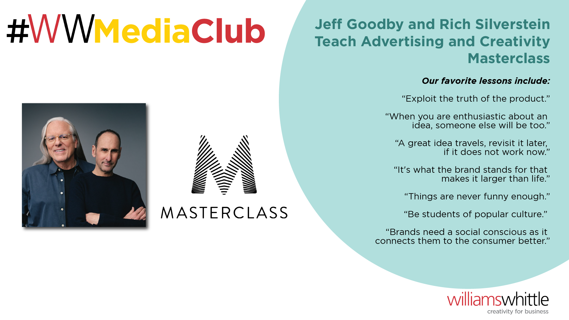 Masterclass: Jeff Goodby and Rich Silverstein Teach Advertising and Creativity