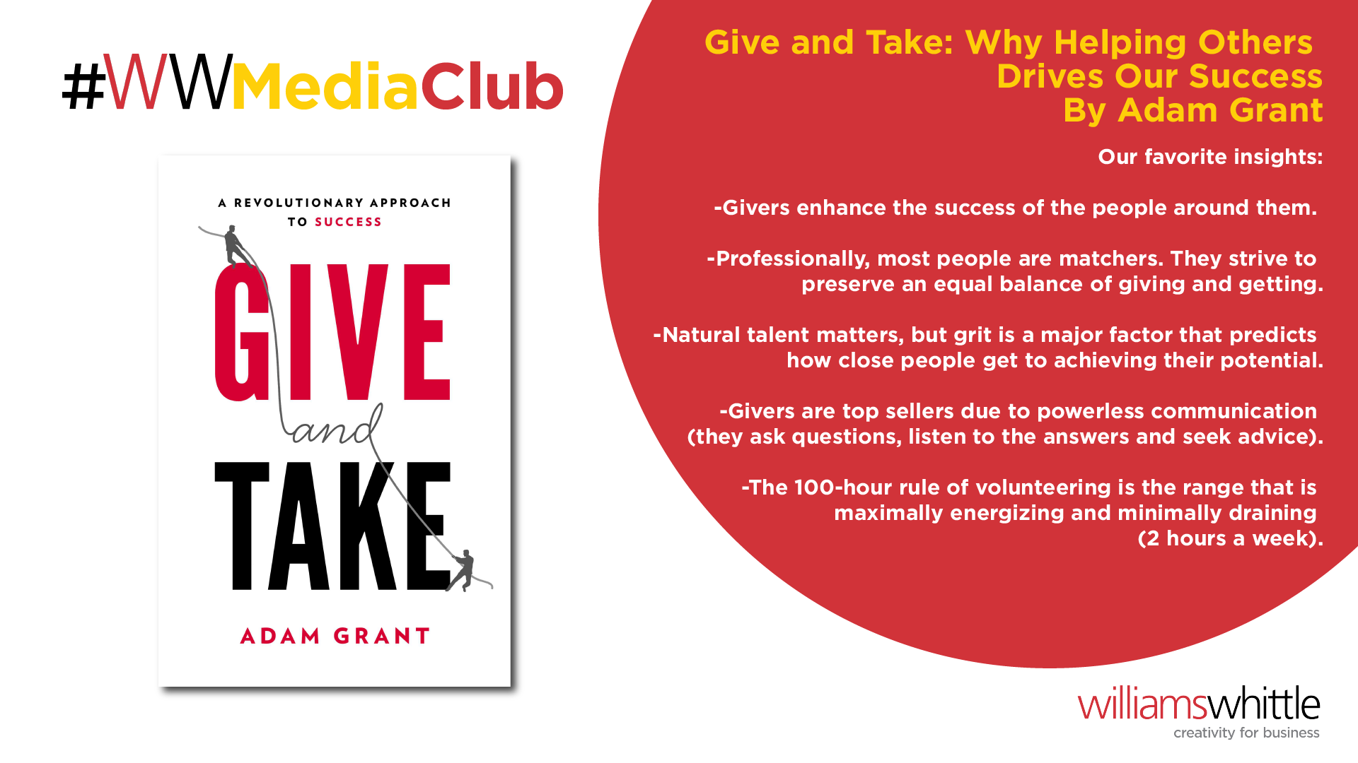 Give and Take: Why Helping Others Drives Our Success