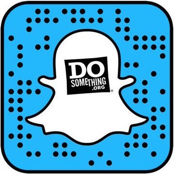 ghost outline shape with Do Something logo inside it